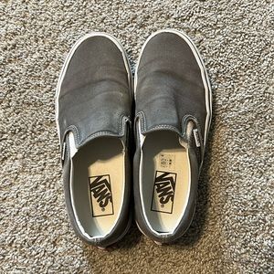 Vans slip ons. Gray, size 6.5 US Men / 8 US Women